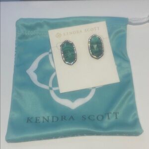 Kendra Scott Emerald Green Drop Earrings